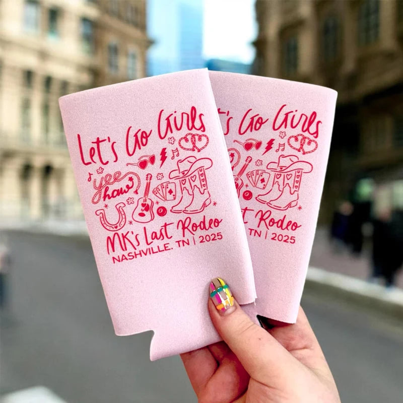5-Pack "Let's Go Girls" Cowgirl Bachelorette Can Coolers Bachelorette Can Coolers Peaceful Pleasures Health and Wellness