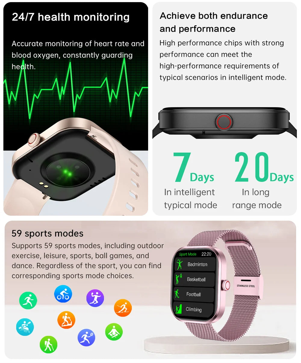 COTAUL G21 Smartwatch – Bluetooth Call, Fitness Tracker, IP67