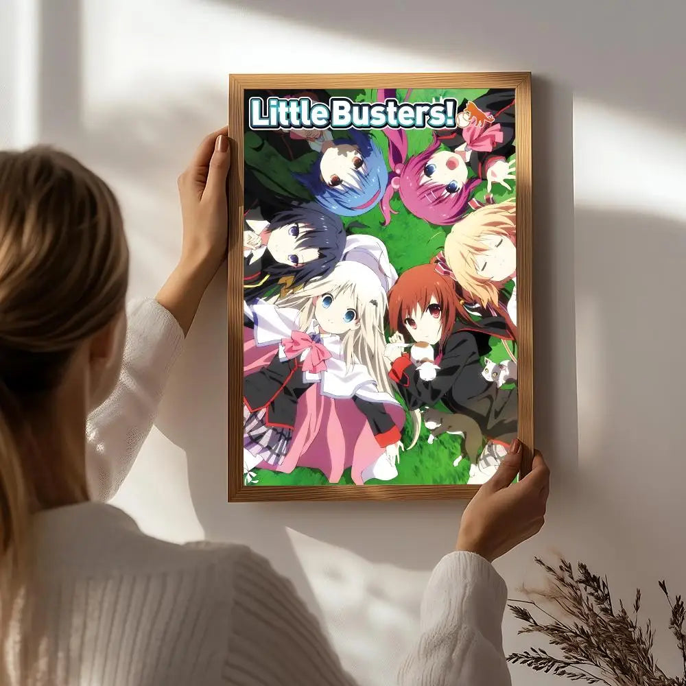 Anime L-Little Busters! Poster HD Self Adhesive Waterproof Wall Art Ideal for Home Office Dorm Bedroom Great Gift Peaceful Pleasures Health and Wellness White3 15X20cmNoframe