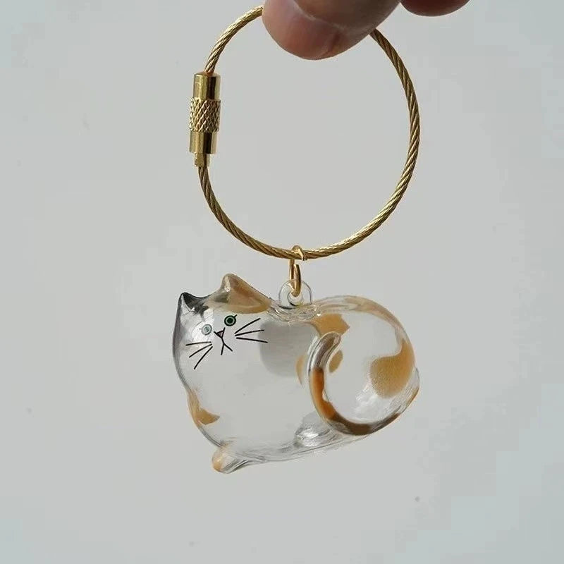 Cat Keychain Pendant & Hair Storage Box | Cute Pet Travel Accessory