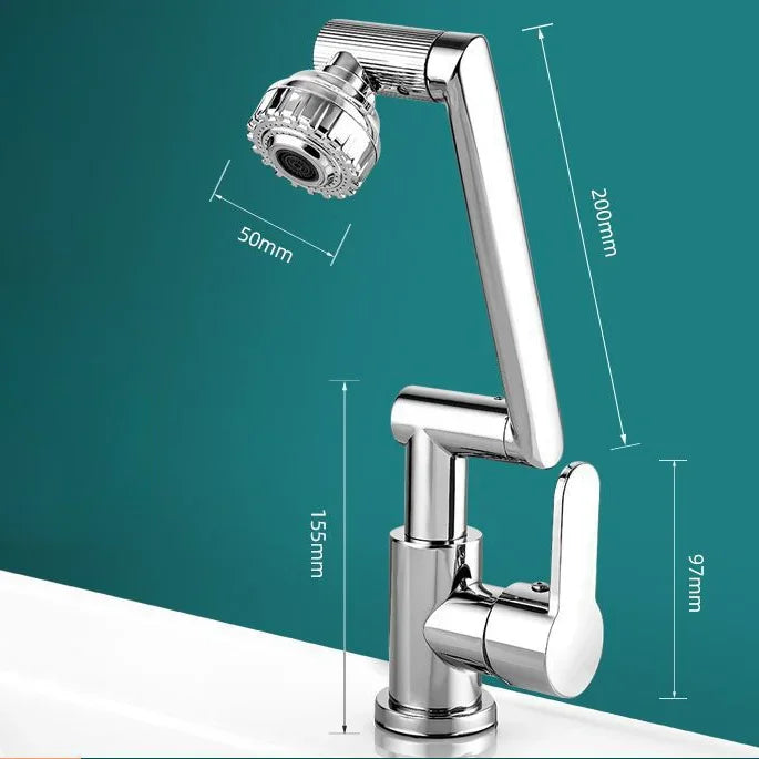 Mechanical Arm Universal Basin Faucet – Hot & Cold Tap