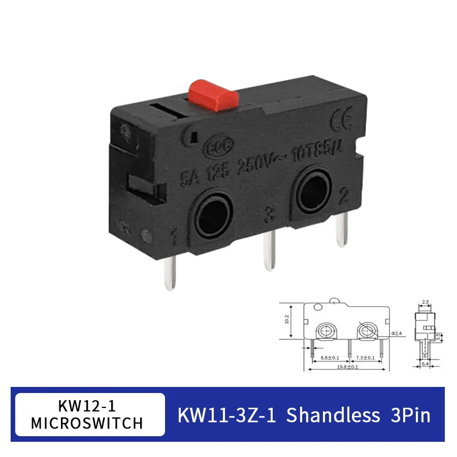 KW11-3Z Micro Limit Switch 3-Pin NO/NC 5A 125/250VAC | 10/20 Pack