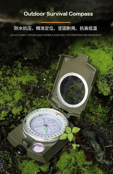 K4580 Military Compass | Multifunctional Outdoor Survival Tool Military Survival Compass Peaceful Pleasures Health and Wellness