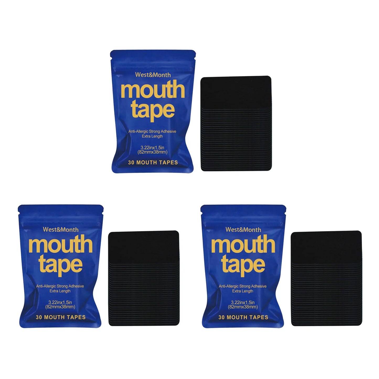 Anti Snoring Mouth Tape Breathing Correction Sleeping Keep Mouth Close Stop Snoring Aid Reduce Dry Mouth Promote Nose Breathing Peaceful Pleasures Health and Wellness 3 x 30pcs Boxed