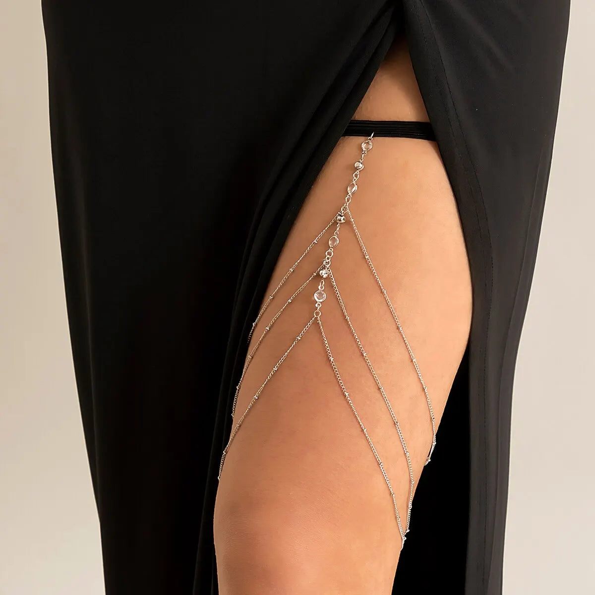 Crystal Tassel Thigh Chain | Women's Multilayer Body Jewelry