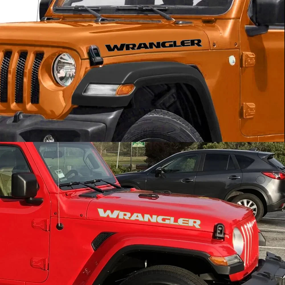 Jeep Wrangler JK JL TJ YJ Hood Vinyl Decal Stickers – 2pc