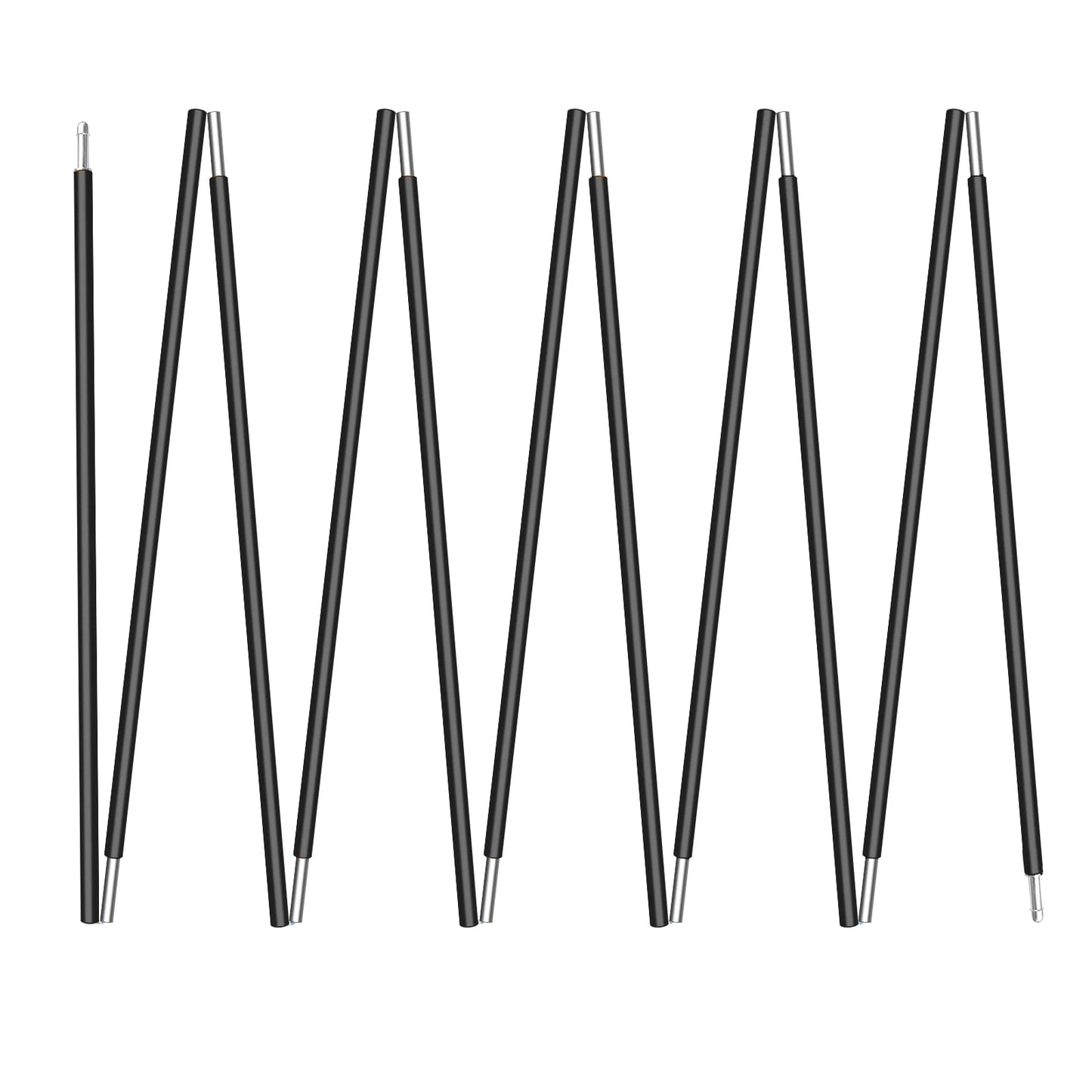 Tent Poles Replacement Aluminum Alloy Pre Assembled Tent Poles Camping Rod Parts for Hiking Outdoor Camping Repair Kit Peaceful Pleasures Health and Wellness 1Pcs 3.6M Black