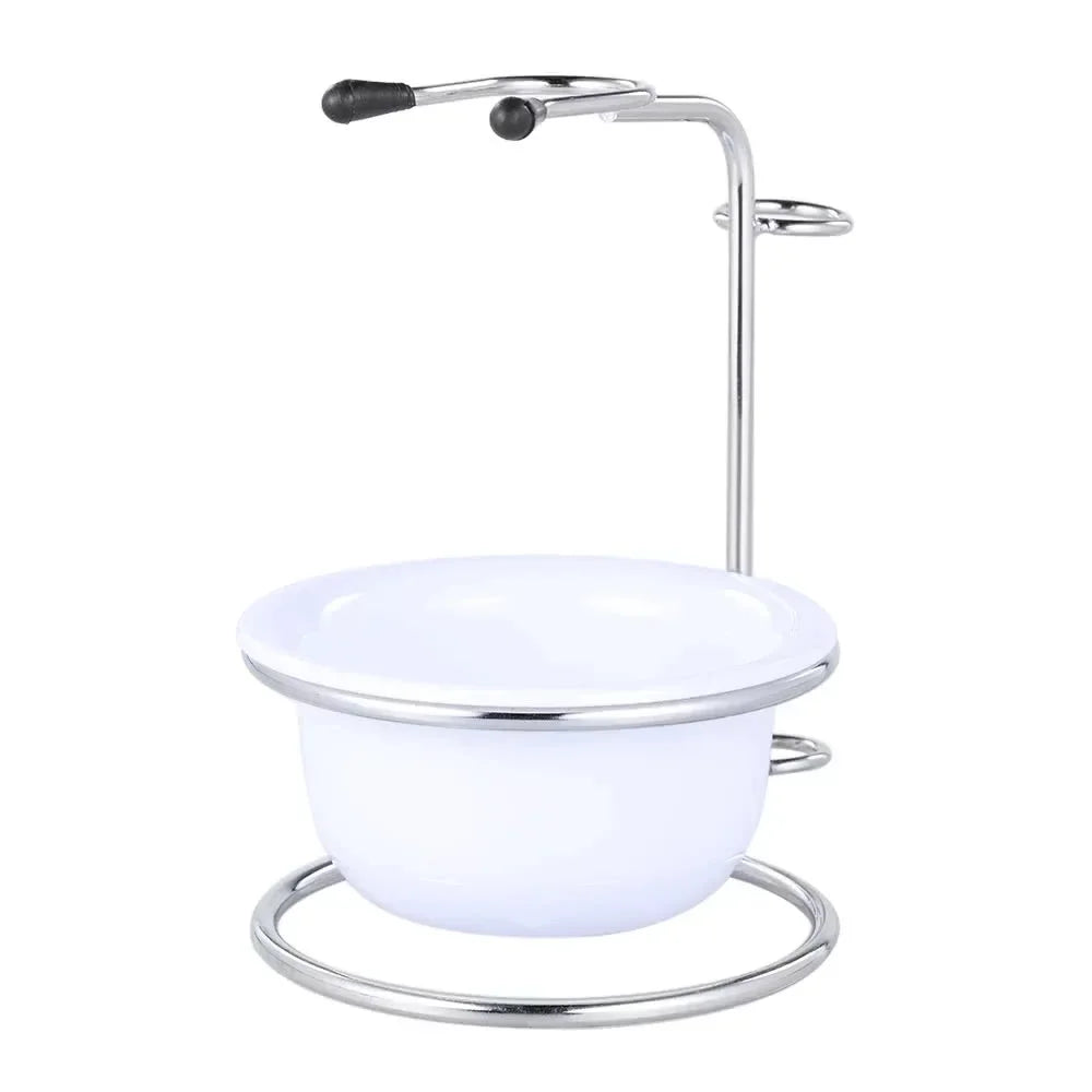 Men's Shaving Kit – Stainless Stand, Brush & Bowl Set
