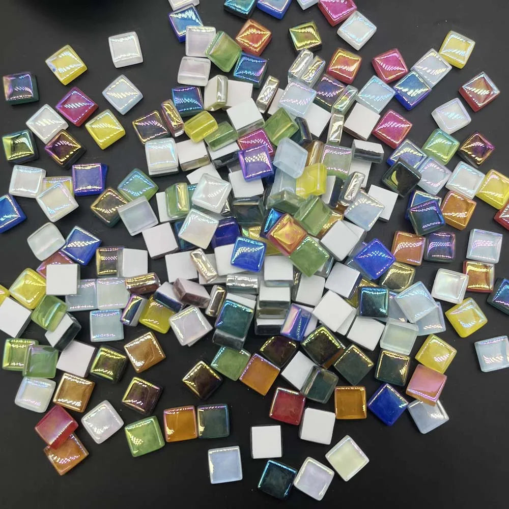 100pcs Crystal Glass Mosaic Tiles 1cm Mixed Colors – DIY Craft