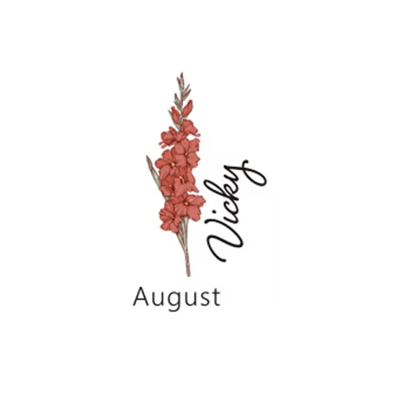 Personalized Birth Flower Glass Cup | Bamboo Lid & Straw Gift