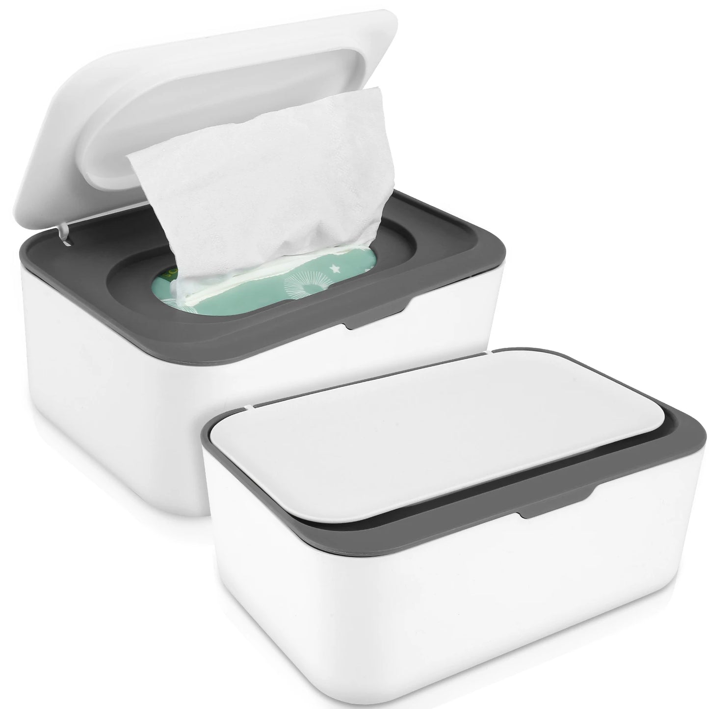 Refillable Wipes Dispenser with Lid | Baby & Adult Wipe Holder