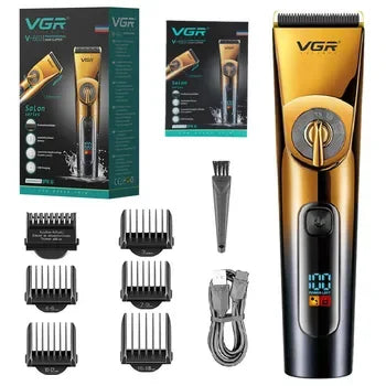 VGR 663 Professional Hair Trimmer Electric Hair Clipper IPX6 Waterproof Haircuts Machine LED Display Barber Trimmer for Men Peaceful Pleasures Health and Wellness 663 usb