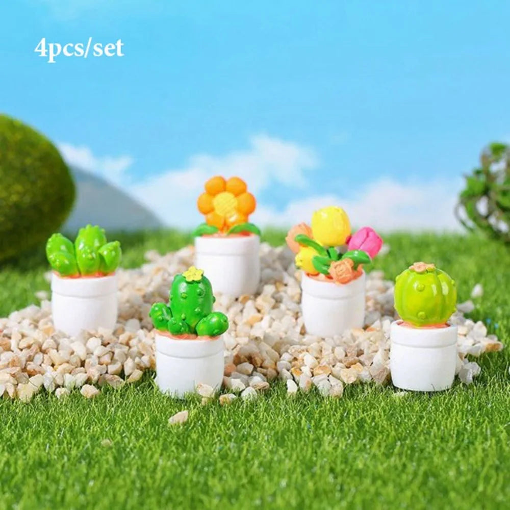 1:12 Dollhouse Miniature Potted Plants | Mini Bonsai & Pot Set