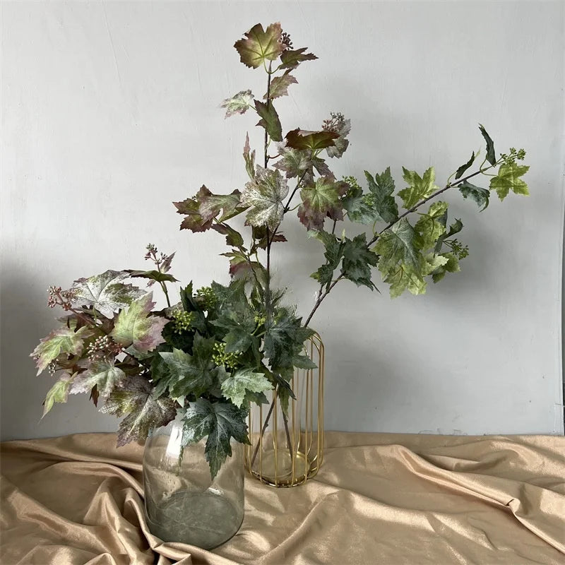 Silk Artificial Grape Leaf Branch with Fruit – Wedding Home Decor
