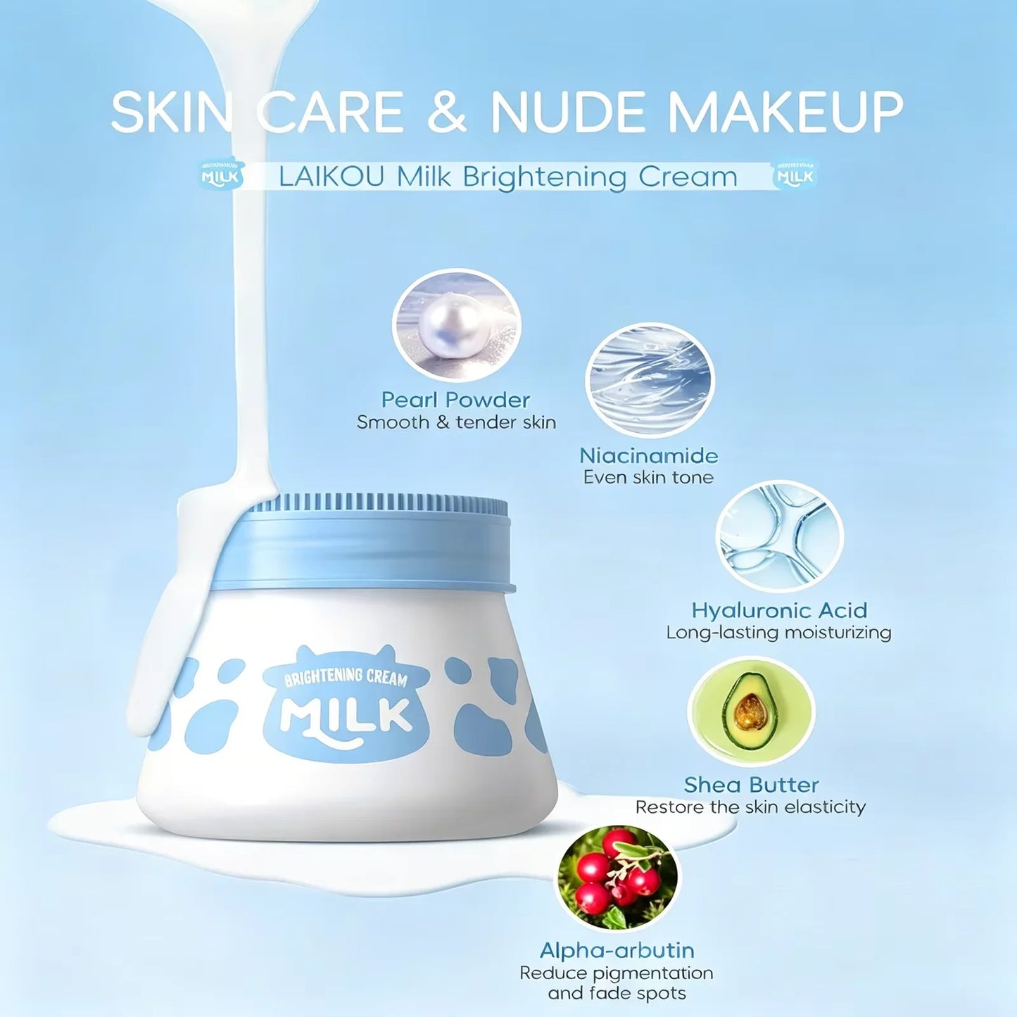 LAIKOU Milk Brightening Cream – Whitening & Moisturizing