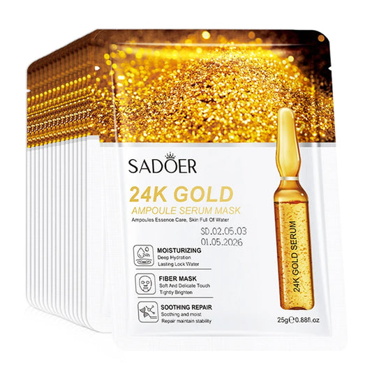 SADOER 24K Gold Face Masks – Firming & Hydrating, 10 Pack Gold Sheet Mask Peaceful Pleasures Health and Wellness Default Title