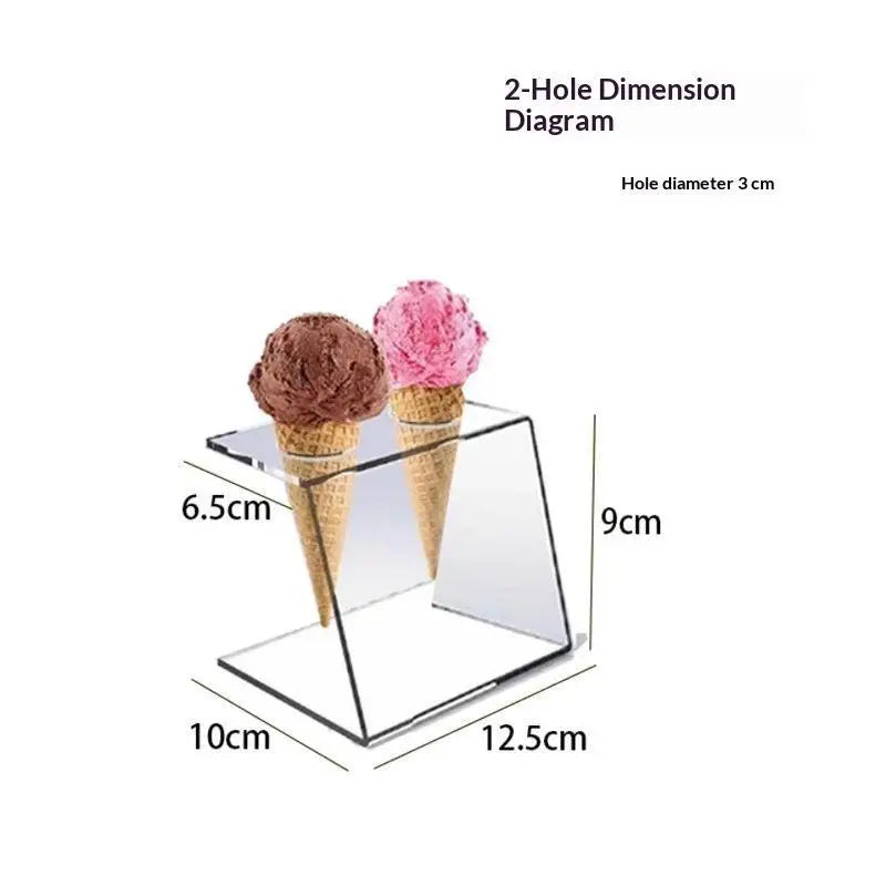 Clear Acrylic Ice Cream Cone Holder & Party Dessert Stand