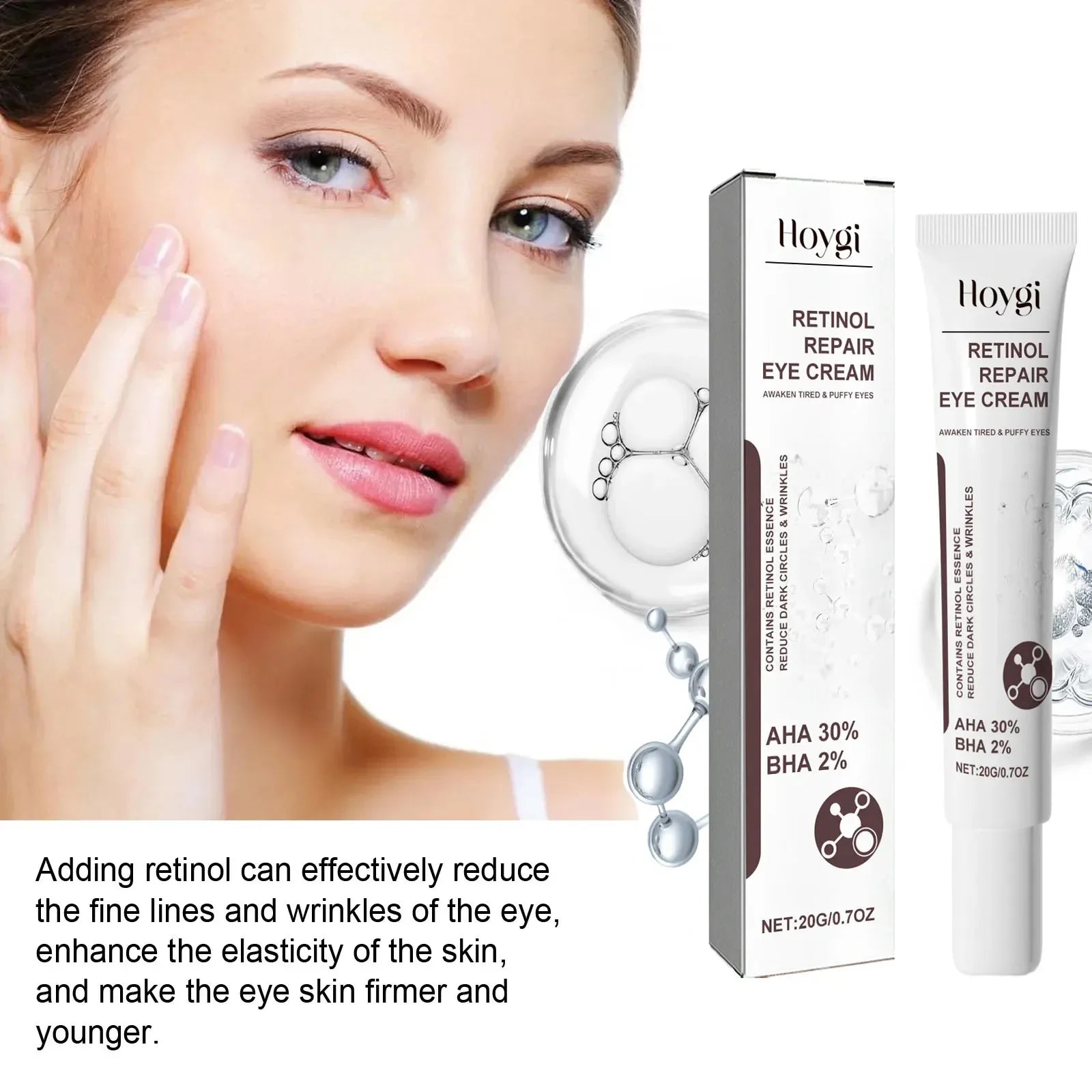 Retinol Anti Aging Eye Cream Puffiness Removal Anti Eye Bag Fade Fine Line Tightening Firming Brightening Moisturizing Eye Cream Peaceful Pleasures Health and Wellness