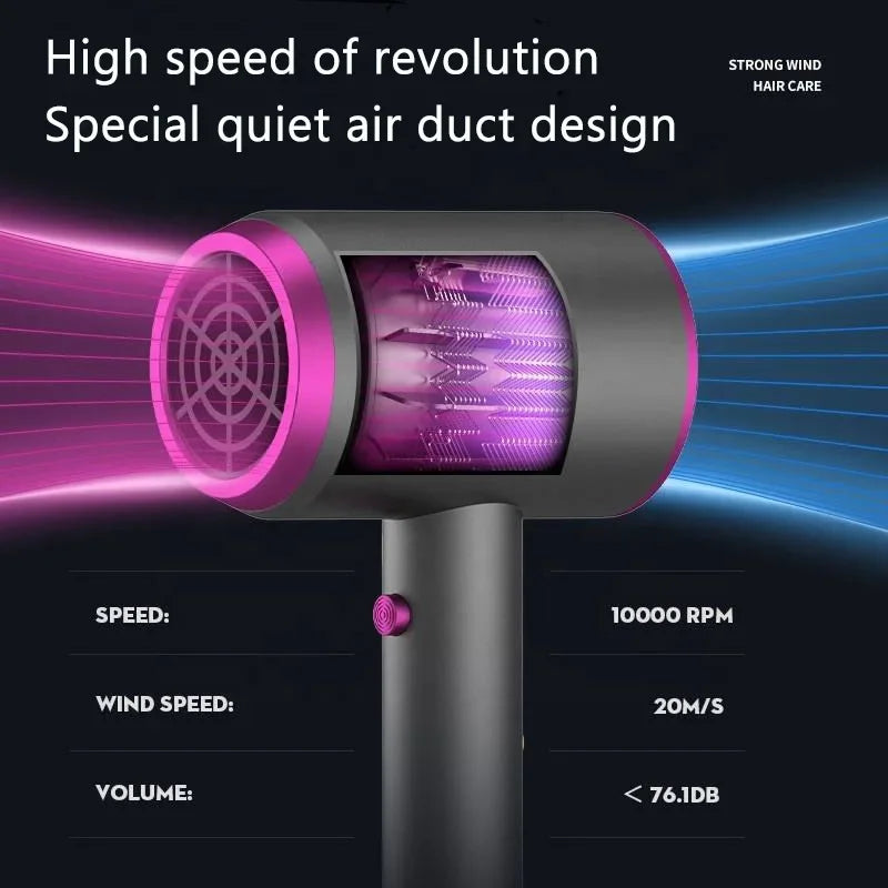 High-speed electric turbine air blower Low noise constant temperature fast drying portable negative ion hair dryer hair dryer Peaceful Pleasures Health and Wellness