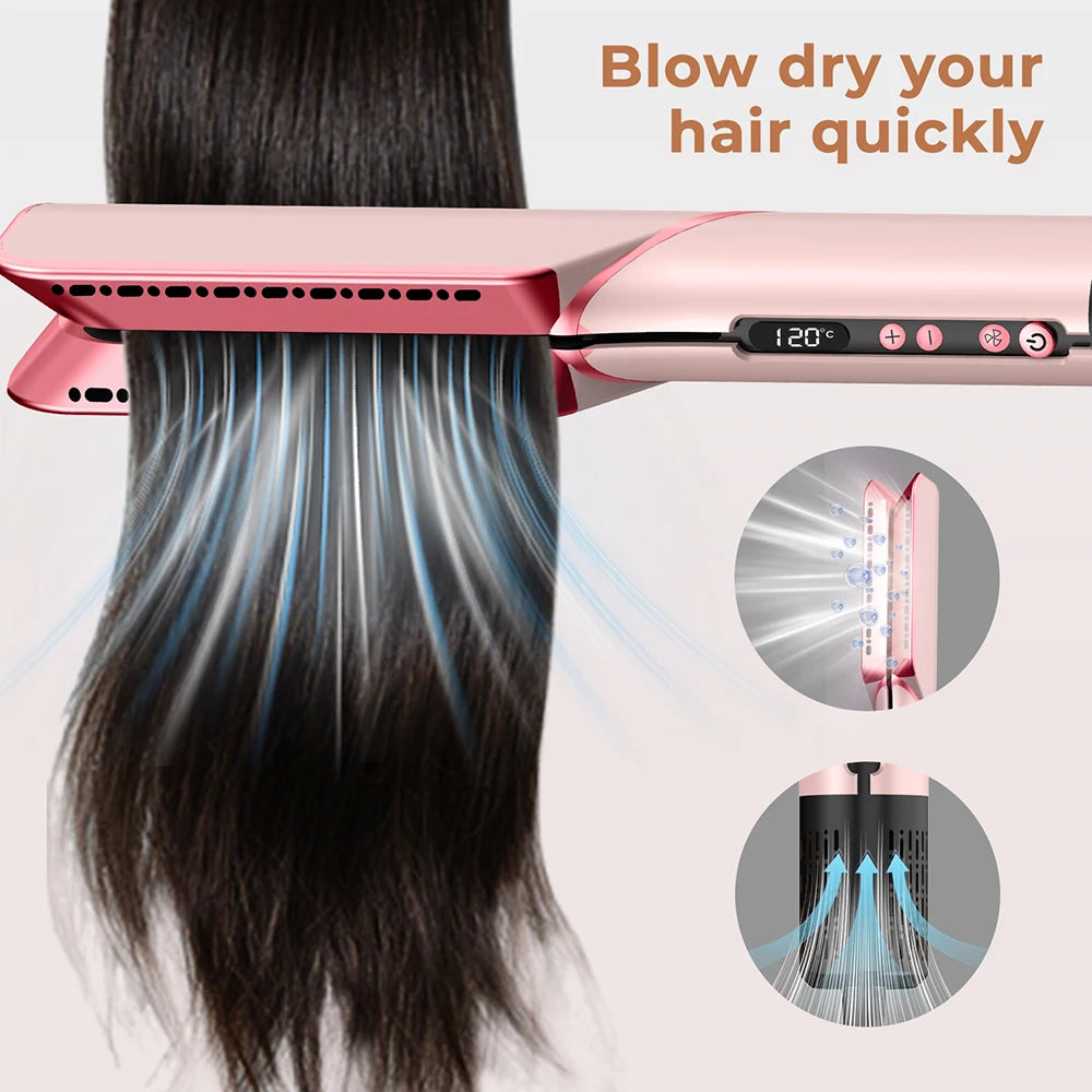 Professional 2 IN 1 Airflow Hair Straightener Hair Dryer Wet & Dry Air Styling Flat Iron Negative Ion Iron Hair Straightener Peaceful Pleasures Health and Wellness