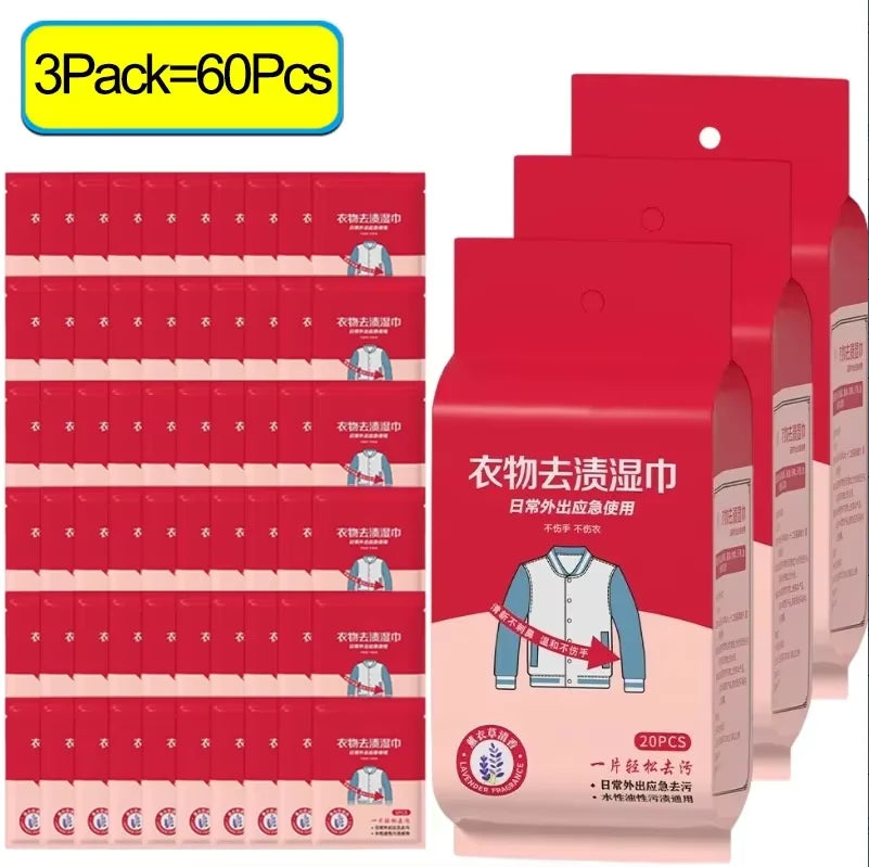Disposable Clothing Stain Remover Wipes – Non-Toxic, No-Wash