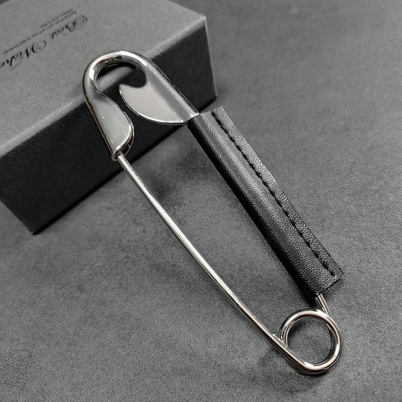 Vintage Large Leather Brooch Pin for Sweater, Scarf & Cardigan Fashion Brooch Pin Peaceful Pleasures Health and Wellness