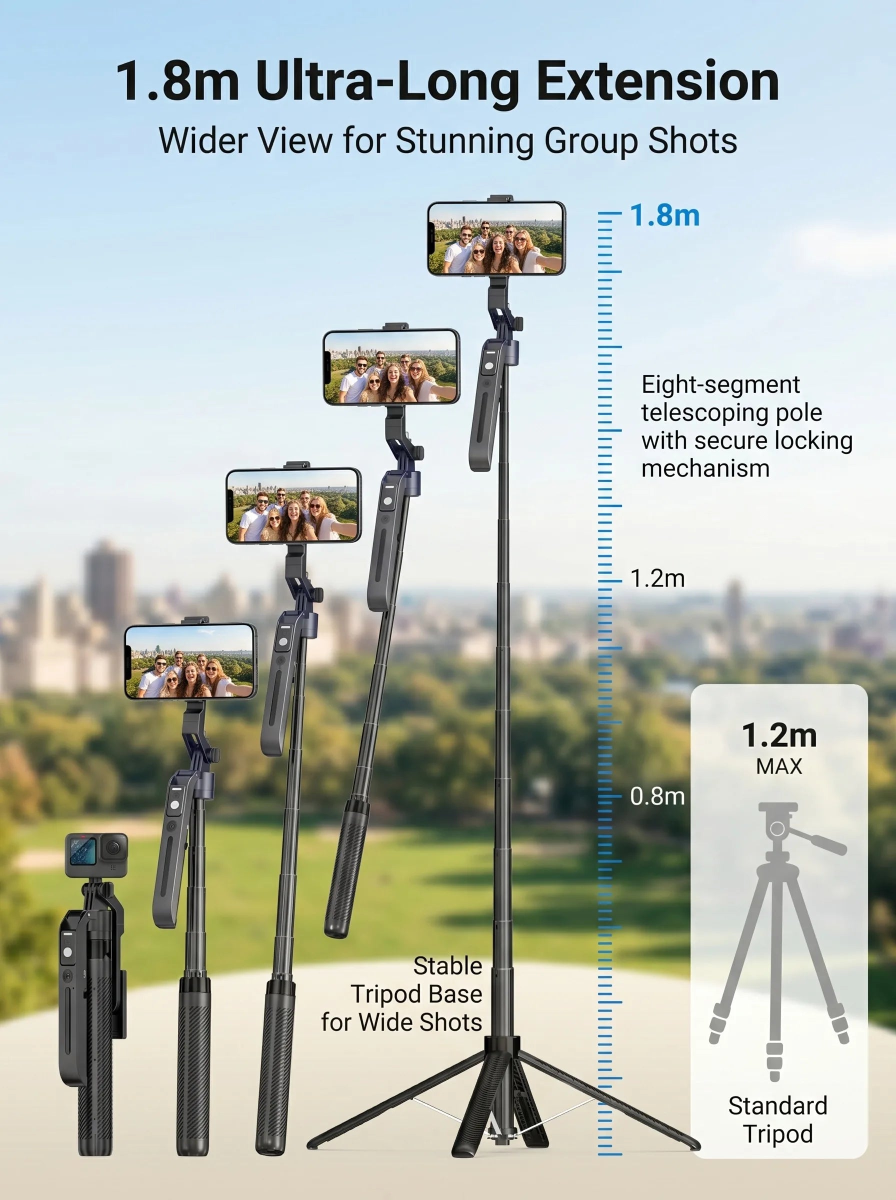 360° AI Face Tracking Gimbal Stabilizer Anti-Shake Telescopic Selfie Stick Tripod Phone Holder Smartphone Vlog Live Photography Peaceful Pleasures Health and Wellness