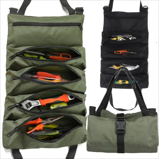 Canvas Roll-Up Tool Organizer | Wrench Roll Storage Bag Roll-Up Tool Organizer Peaceful Pleasures Health and Wellness