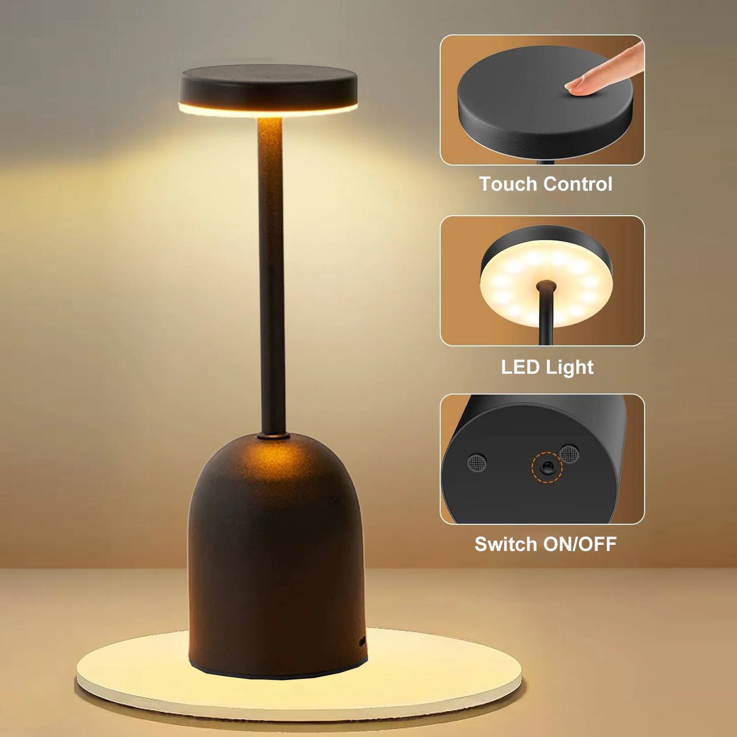 Dimming LED Night Light Living Room Bedroom Bedside Desktop Desk Lamp Rechargeable Tri-color dimming Wine Cup Table Lamps Peaceful Pleasures Health and Wellness