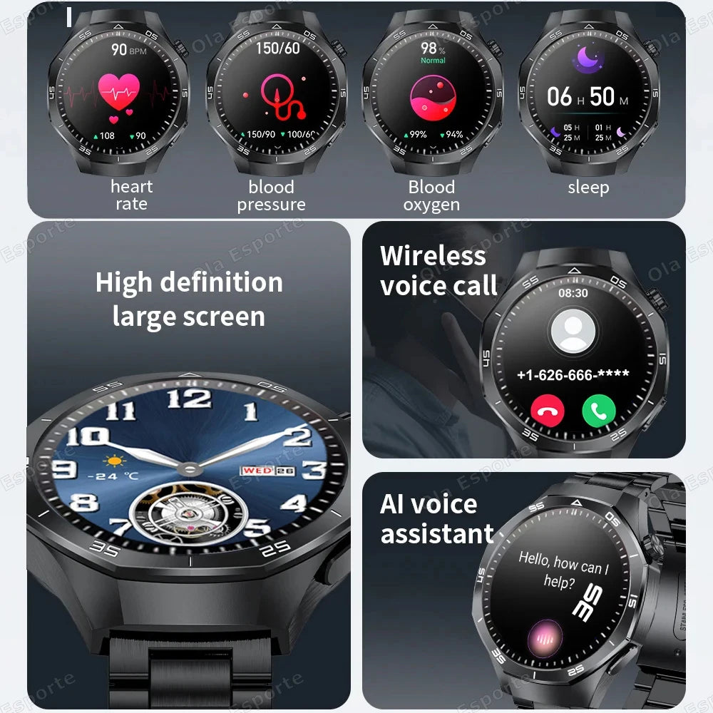 Smart Watch Men Women Health Monitoring ECG Blood Oxygen Sleep Monitor BT Call GPS Sports Fitness Tracking Smartwatch 2026 New Peaceful Pleasures Health and Wellness