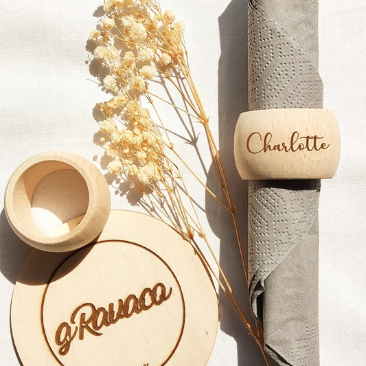 Personalized 10Pcs Wooden Napkin Ring Wedding Guests Gift Christmas Bachelor Party Rustic Housewarming Table Decor Bridal Shower Peaceful Pleasures Health and Wellness