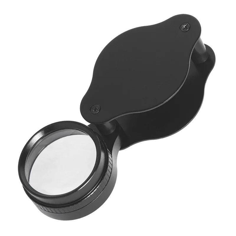 30X Folding Jewlery Loupe 30Mm All-Optical Glass Lens Porcelain Collection Identification Metal Portable Magnifying Glass Peaceful Pleasures Health and Wellness