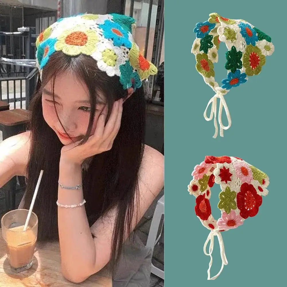 Korean Knitted Triangle Scarf Headband for Women | Summer