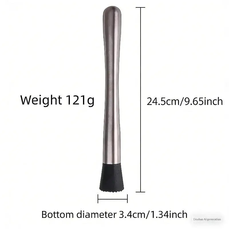 Cocktail Muddler Bar Tool – Stainless Steel Fruit & Ice Crusher Cocktail Muddler Peaceful Pleasures Health and Wellness 25CM