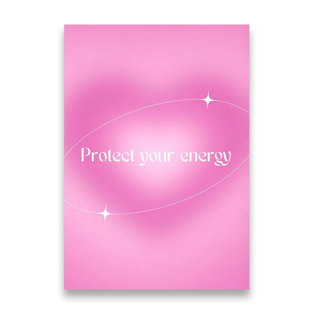 Pink Aura Spiritual Affirmation Canvas Wall Art | Nordic Print