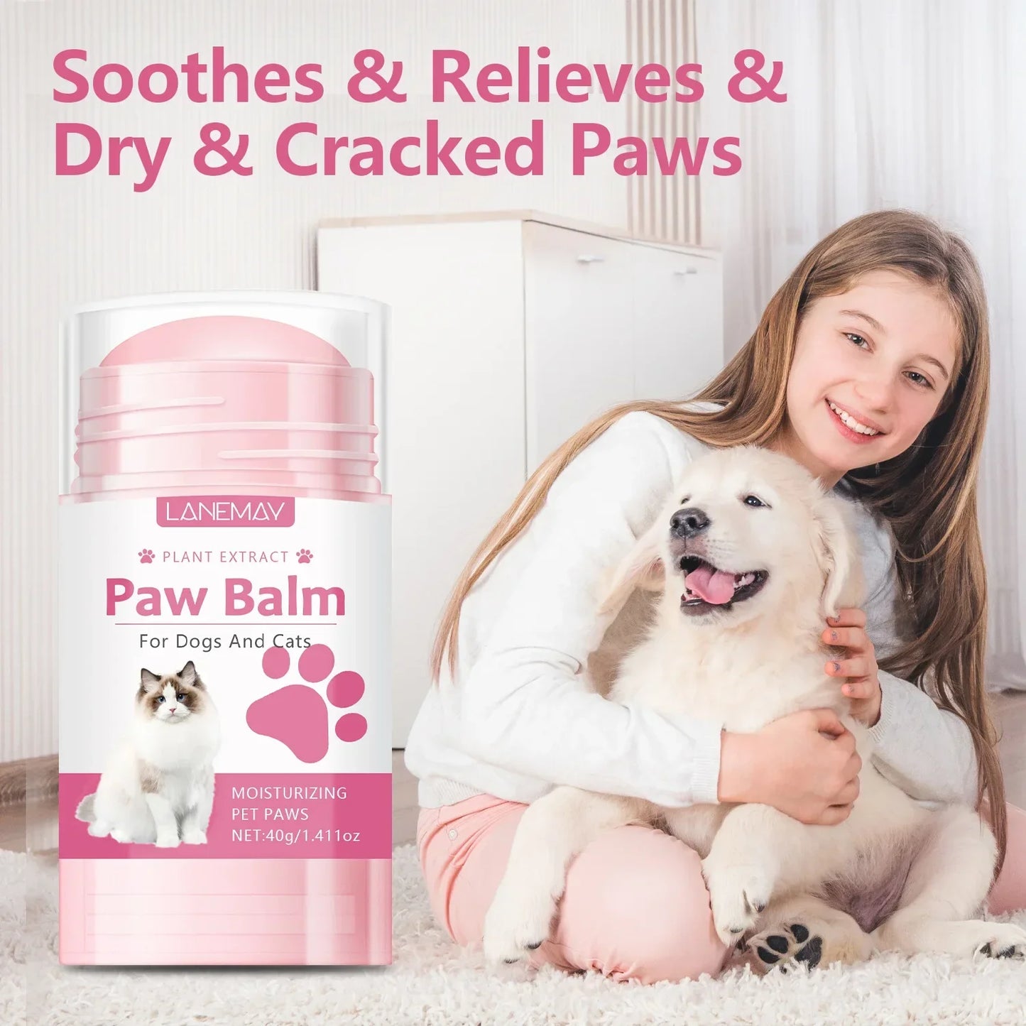 Pet Paw Cleaner & Moisturizing Balm for Cats & Dogs