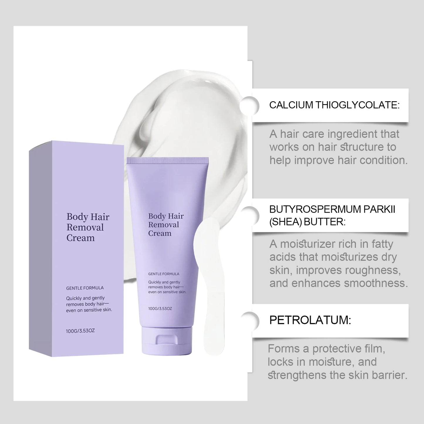 Painless Hair Removal Cream – Legs, Arms & Bikini Line
