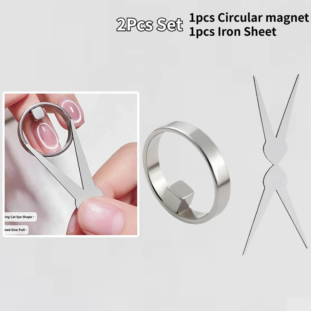 Cat Eye Magnet Ring – 3D Hollow Nail Art Tool for Gel Polish