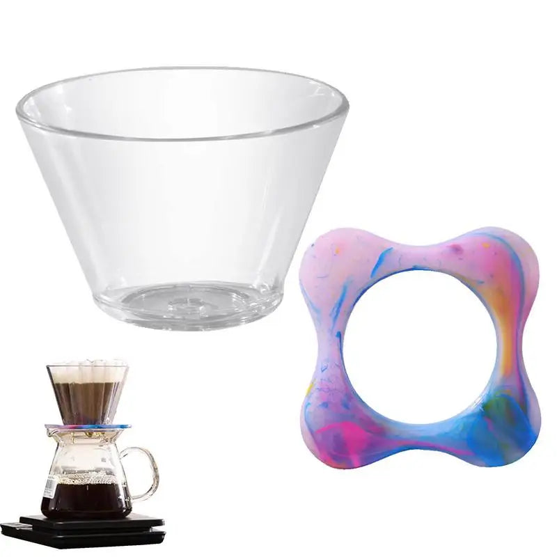 Coffee Filter Holder Resin Rainbow Portable Coffee Maker Pour Over Coffee Maker Coffee Dripper Brewer Glass Coffee Pot Decanter Peaceful Pleasures Health and Wellness