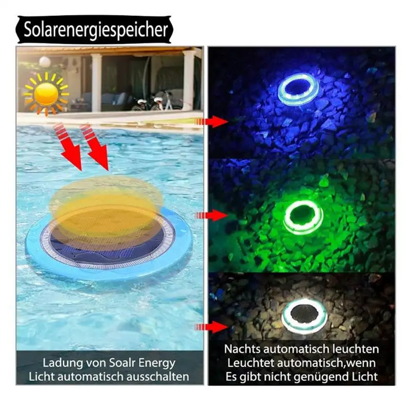 Solar floating pool light Solar Pool Lights Long Lasting Outdoor Floating Glow Light Waterproof LED Pool Light for Pool Lawn Peaceful Pleasures Health and Wellness