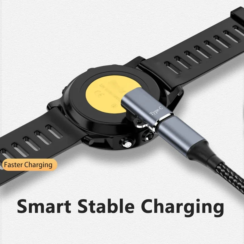 Type C/Micro/IOS USB to 4pin Charger Adapter Connector for Garmin Fenix 7/6/5/7X/6X/5X/ Venu 2 plus Watch Charging Converter Peaceful Pleasures Health and Wellness
