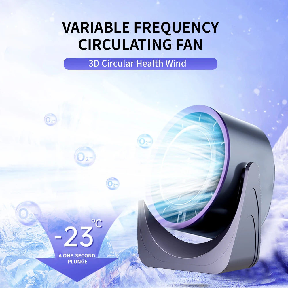 ZNLYRION Rechargeable USB Desk Air Circulation Fan 360° Adjustable 100 Speeds Quiet Table Cooling Fan with Night Light 24H Long Battery Life For Home Office Bedroom Peaceful Pleasures Health and Wellness