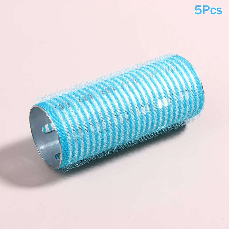 1/5Pcs Bangs Roller Set Hook & Loop Aluminium Silver Core Self Grip Styling Hair Rollers Hot Thermal Volume Curler 30X80mm Peaceful Pleasures Health and Wellness 5Pcs bright blue