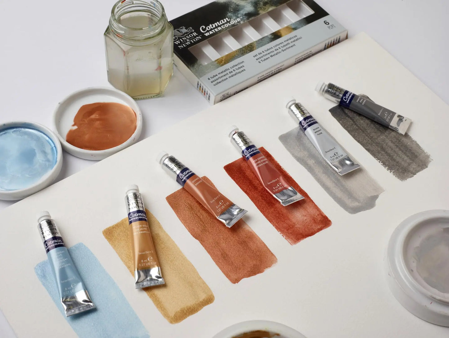 Winsor Newton Cotman Watercolor Paint 6 Metallic Colors 0 27-oz Tubes