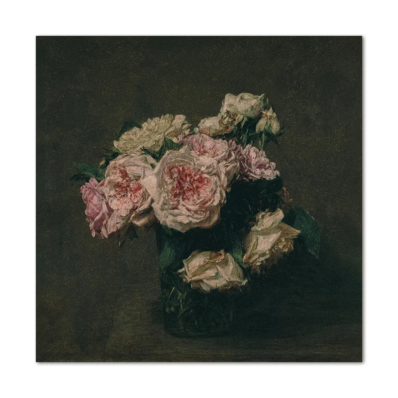 Moody Victorian Paintings Prints Vintage Dark Academia Aesthetic Decor Floral Poster Skeleton Canvas Painting Gallery Wall De Peaceful Pleasures Health and Wellness PB20956 30x40cm Unframed