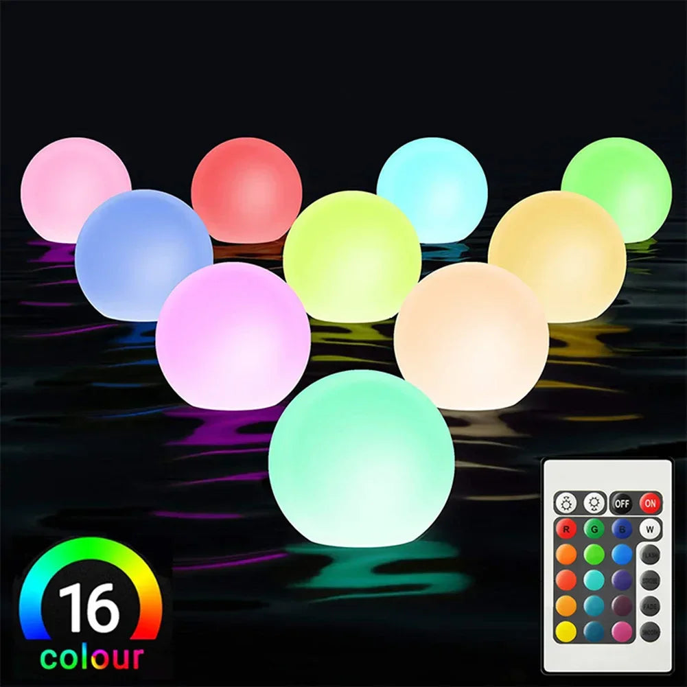 LED Floating Pool Lights | Remote Control Inflatable Glow Balls Peaceful Pleasures Health and Wellness 8PCS United States