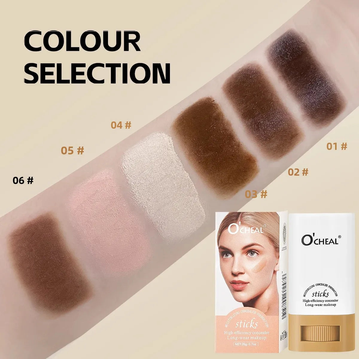 OCHEAL Waterproof Concealer Foundation Stick – Natural Finish