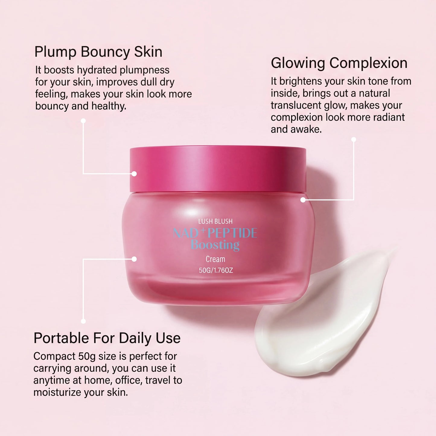NAD+ Peptide Face Cream | Hydrating Moisturizer, All Skin Types