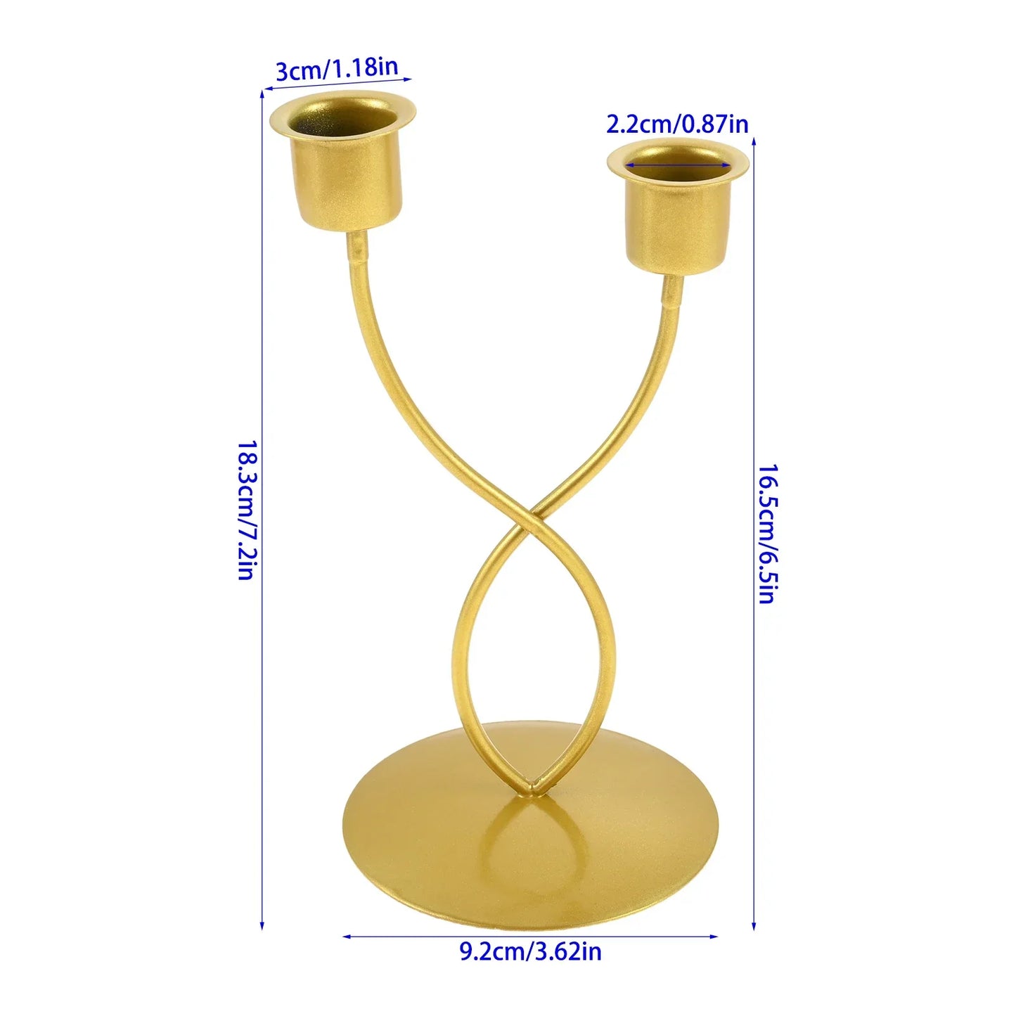 Nordic Gold 2-Head Curved Iron Candlestick Holder | Home Décor