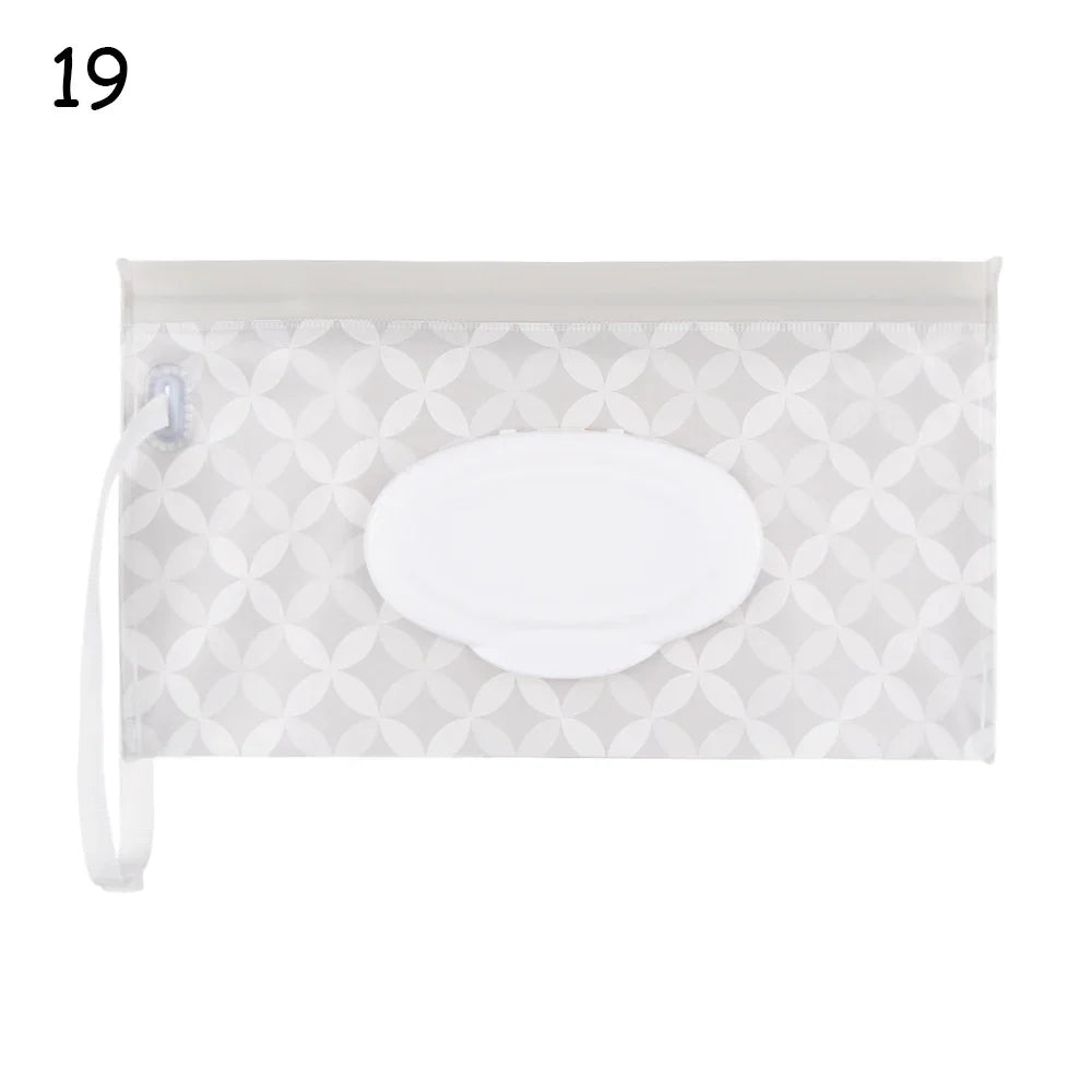 Baby Wet Wipes Carrying Case Pouch with Snap-Strap | Stroller
